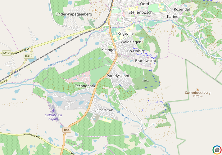 Map location of Paradyskloof